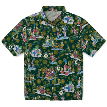 Oakland Athletics Hawaiian Shirt - Simpsons Christmas | Moonbestprint
