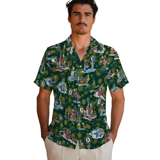 Oakland Athletics Hawaiian Shirt - Simpsons Christmas | Moonbestprint