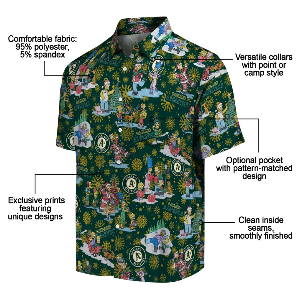 Oakland Athletics Hawaiian Shirt - Simpsons Christmas | Moonbestprint