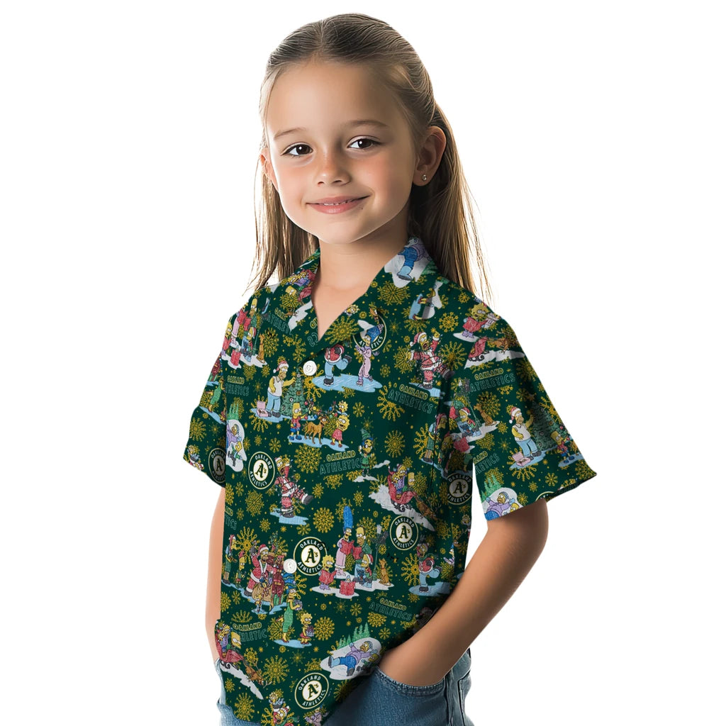 Oakland Athletics Hawaiian Shirt - Simpsons Christmas | Moonbestprint