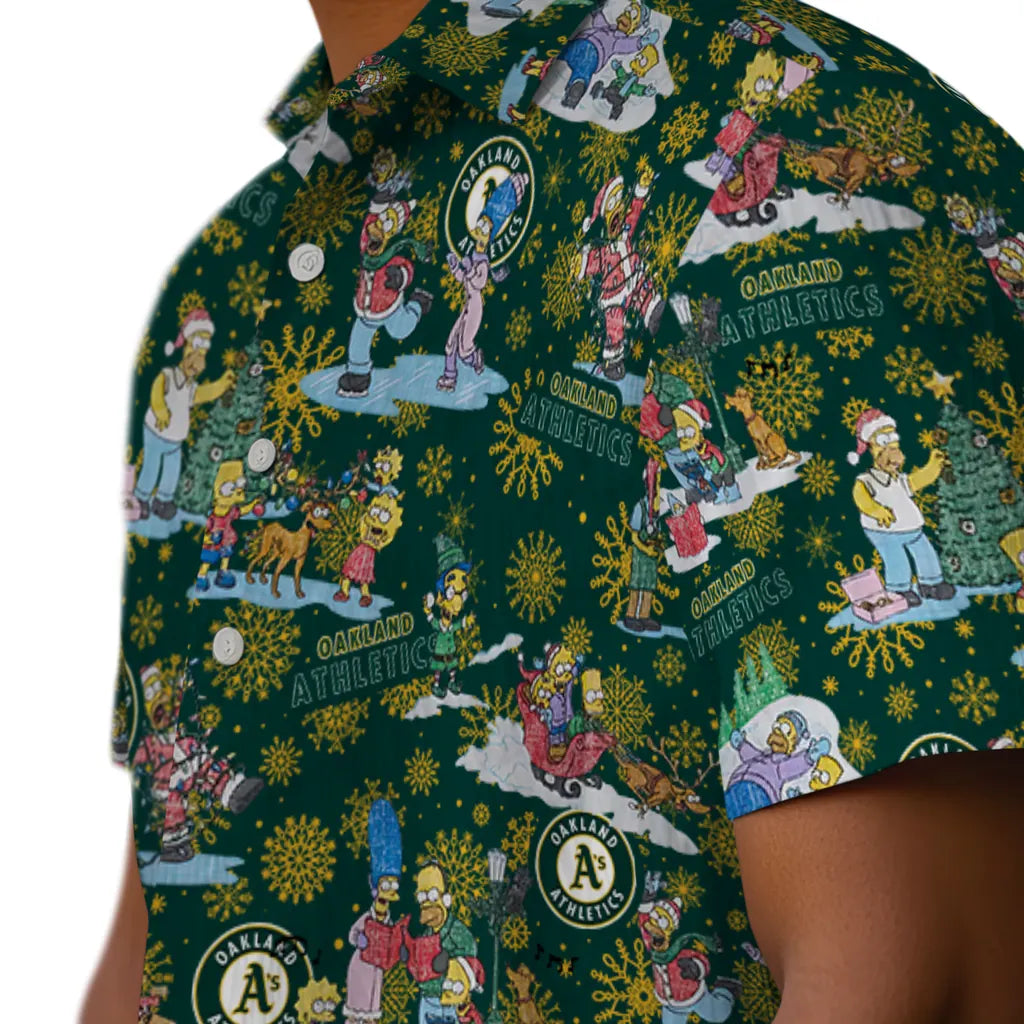 Oakland Athletics Hawaiian Shirt - Simpsons Christmas | Moonbestprint