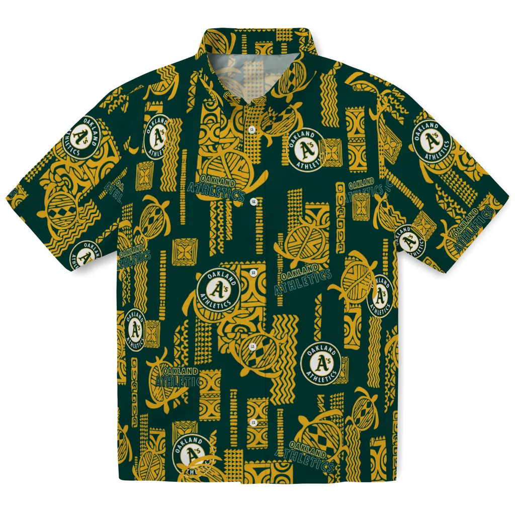 Oakland Athletics Hawaiian Shirt - Turtle Lines | Moonbestprint
