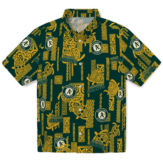 Oakland Athletics Hawaiian Shirt - Turtle Lines | Moonbestprint
