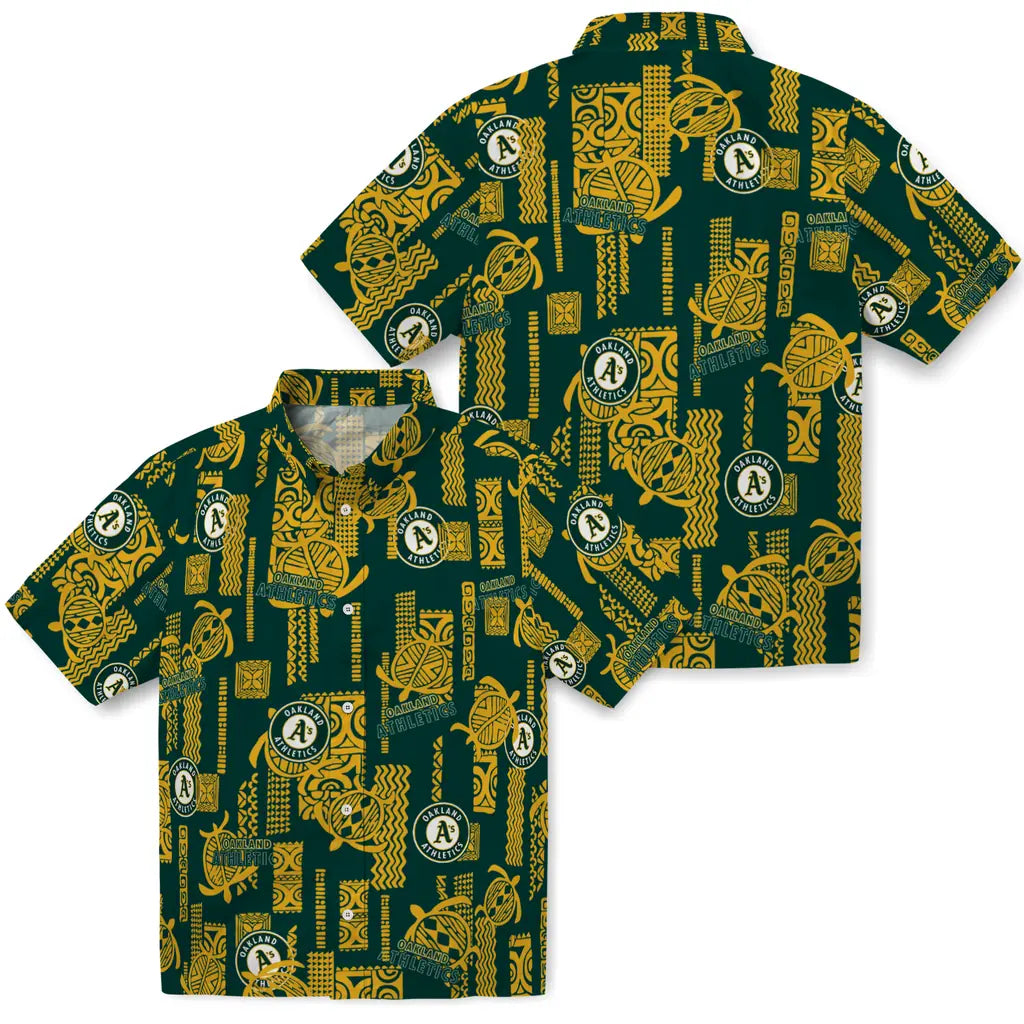 Oakland Athletics Hawaiian Shirt - Turtle Lines | Moonbestprint