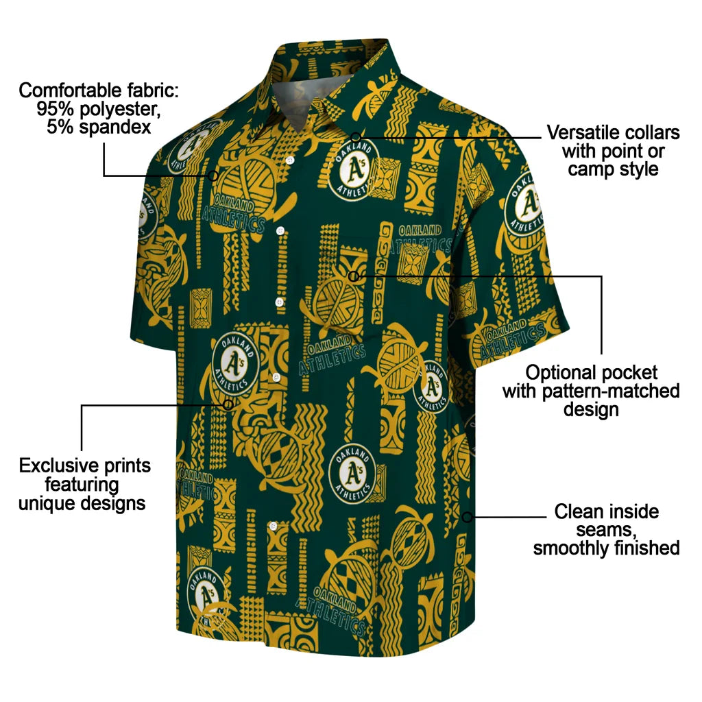 Oakland Athletics Hawaiian Shirt - Turtle Lines | Moonbestprint