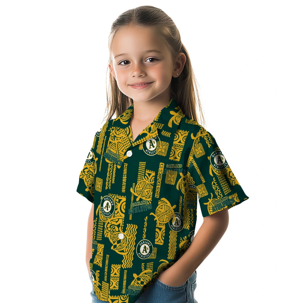 Oakland Athletics Hawaiian Shirt - Turtle Lines | Moonbestprint