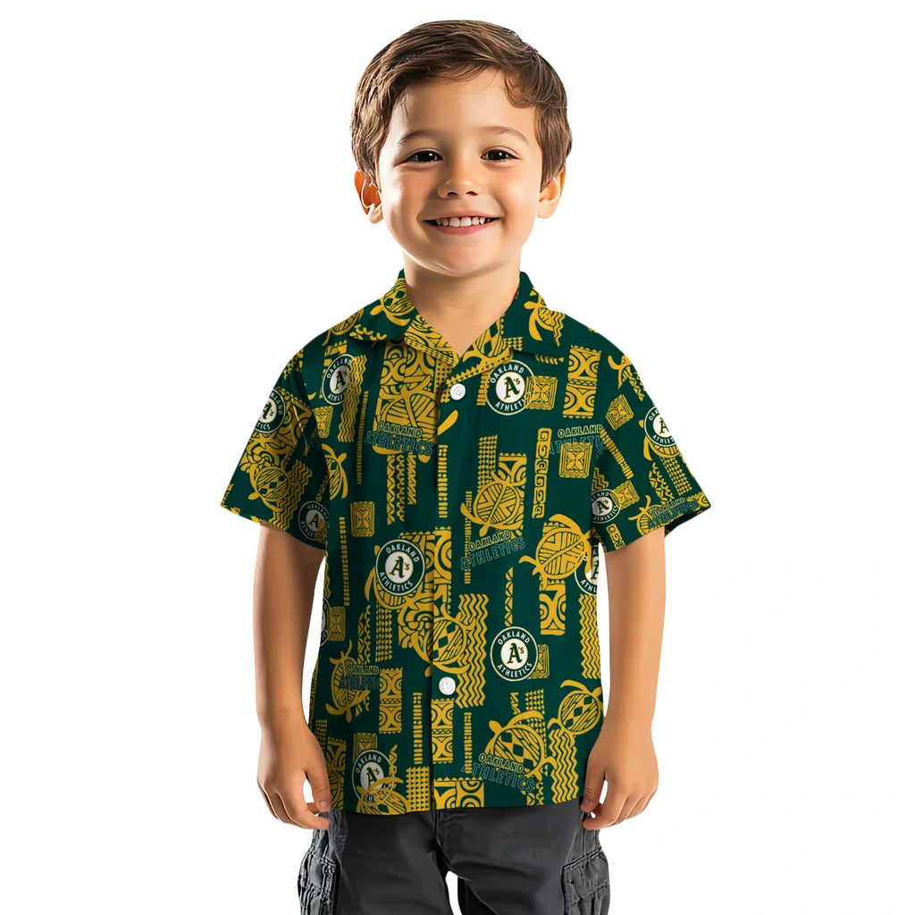 Oakland Athletics Hawaiian Shirt - Turtle Lines | Moonbestprint