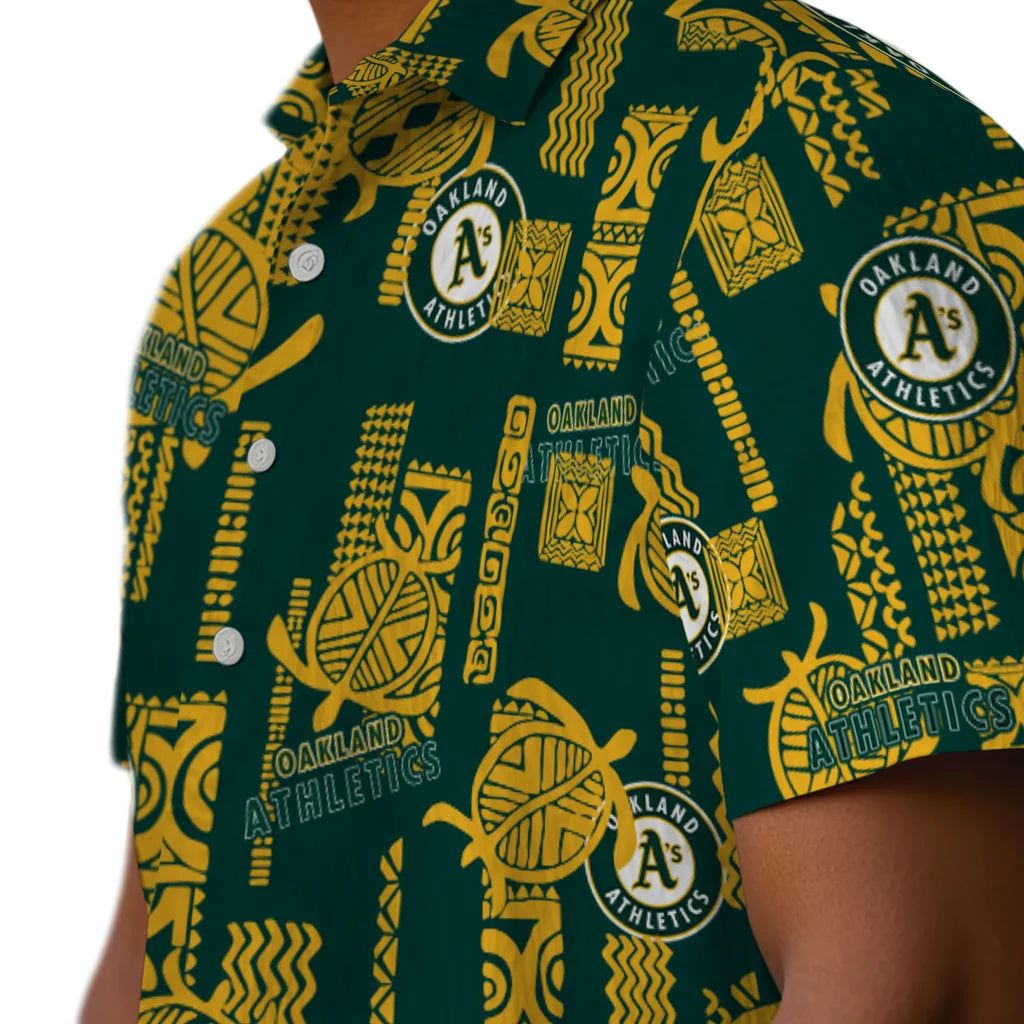 Oakland Athletics Hawaiian Shirt - Turtle Lines | Moonbestprint