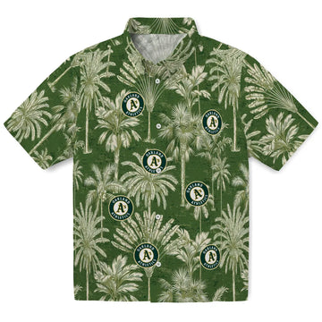 Oakland Athletics Hawaiian Shirt - Vintage Palm Tree | Moonbestprint