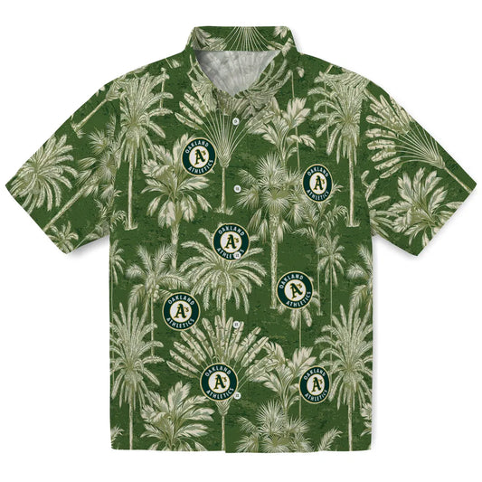 Oakland Athletics Hawaiian Shirt - Vintage Palm Tree | Moonbestprint