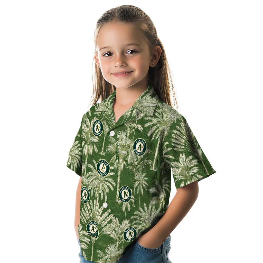 Oakland Athletics Hawaiian Shirt - Vintage Palm Tree | Moonbestprint