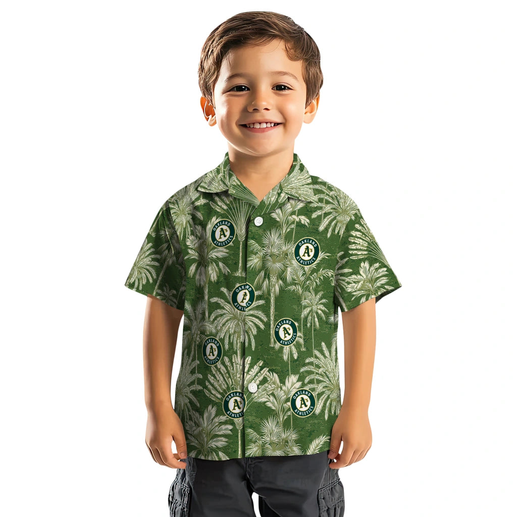 Oakland Athletics Hawaiian Shirt - Vintage Palm Tree | Moonbestprint