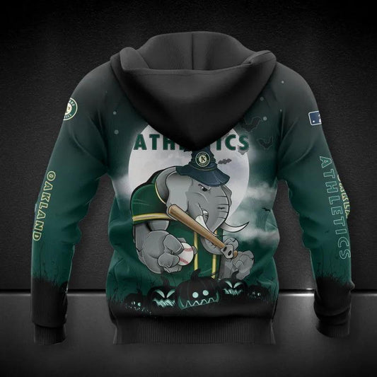 Oakland Athletics Mascot MLB All Over Print Hoodie -Moonbestprint