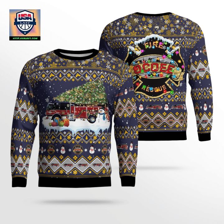 Ocoee Fire Department Christmas AOP Sweater ? Usalast