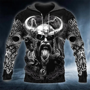 Odin Norse Warrior Viking 3D All Over Print Hoodie -Moonbestprint