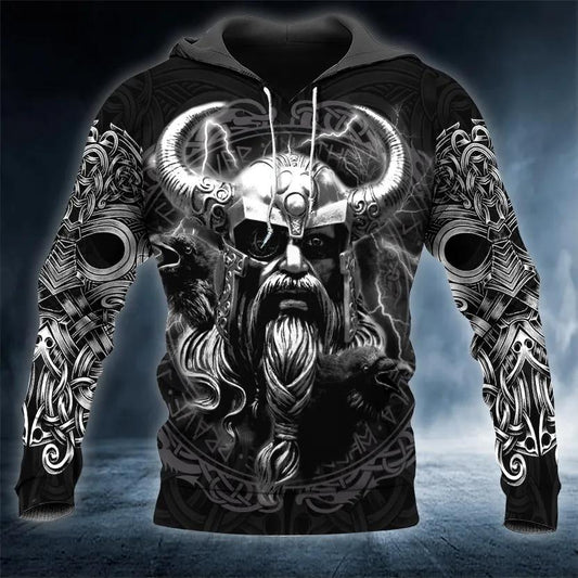 Odin Norse Warrior Viking 3D All Over Print Hoodie -Moonbestprint