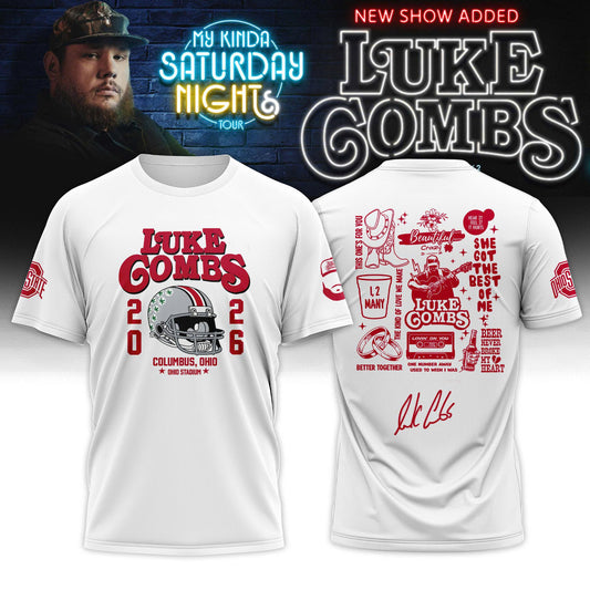Ohio State University x Luke Combs My Kinda Saturday Night Tour 2026 Limited Edition Tshirt | FV98 Moonbestprint