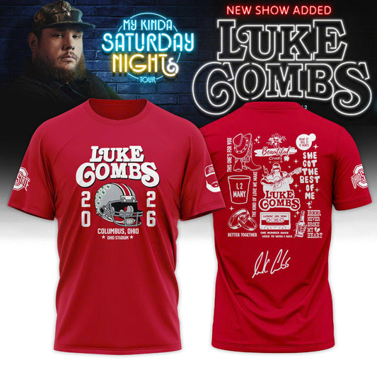 Ohio State University x Luke Combs My Kinda Saturday Night Tour 2026 Limited Edition Tshirt | UY68 Moonbestprint