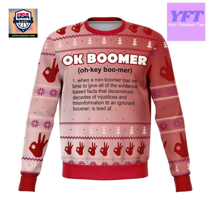 Ok Boomer Mean Meme 2022 Design 3d Ugly Christmas Sweater ? Usalast