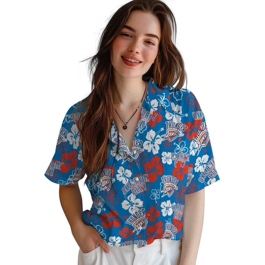 Oklahoma City Thunder Hibiscus Bloom Hawaiian Shirt – Moonbestprint