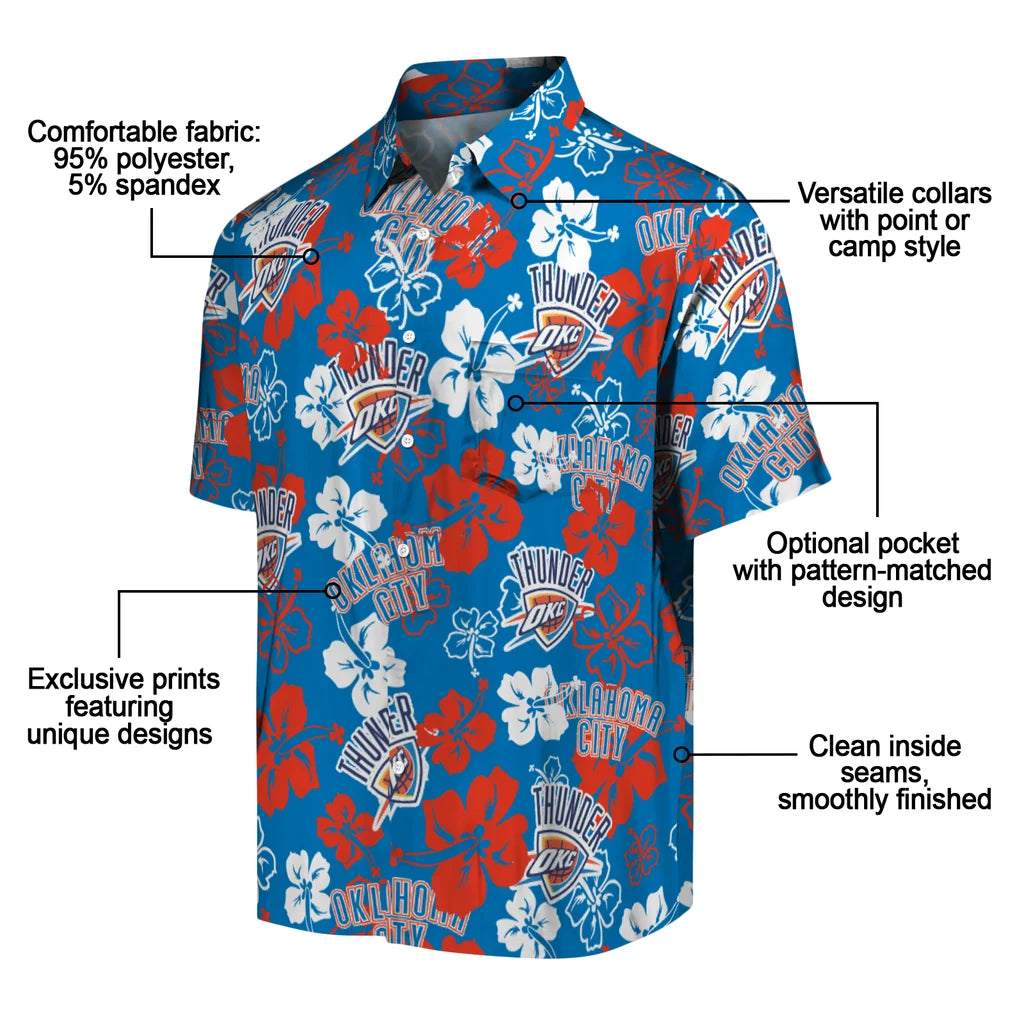 Oklahoma City Thunder Hibiscus Bloom Hawaiian Shirt – Moonbestprint