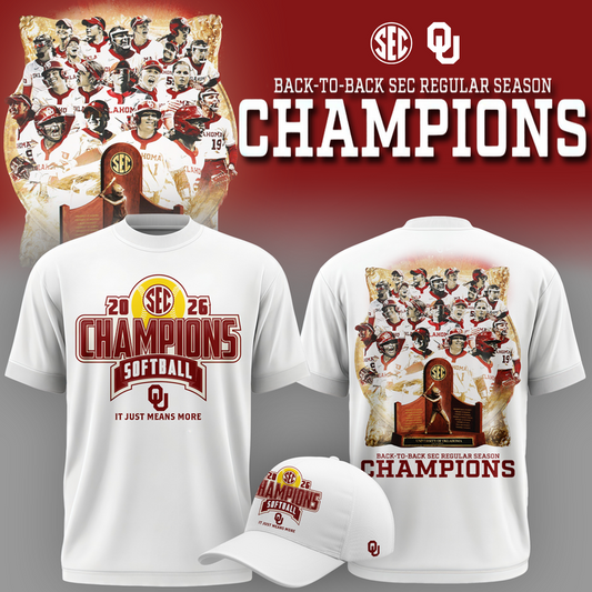 Oklahoma Softball Back-to-Back SEC Regular Season Champs 2026 - Tshirt | TM39 Moonbestprint