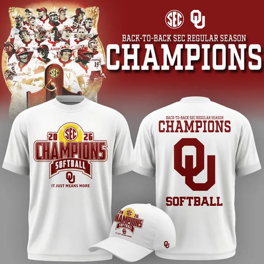 Oklahoma Softball Back-to-Back SEC Regular Season Champs 2026 - Tshirt | XB41 Moonbestprint