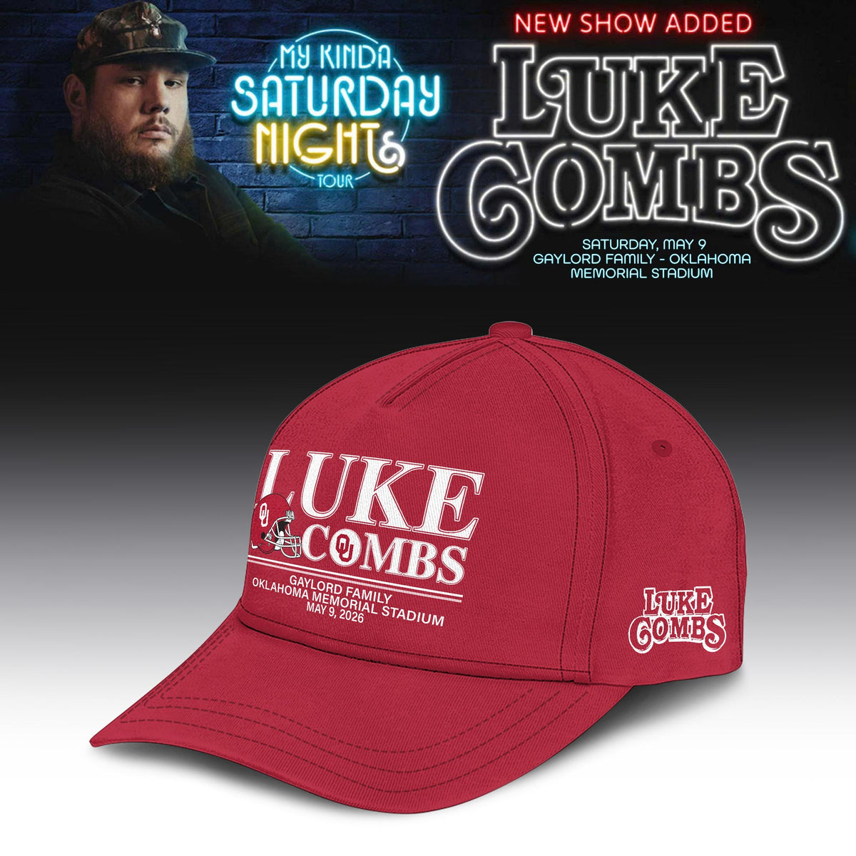 Oklahoma Sooners x Luke Combs "My Kinda Saturday Night Tour 2026" Limited Edition T-shirt | LU47 Moonbestprint