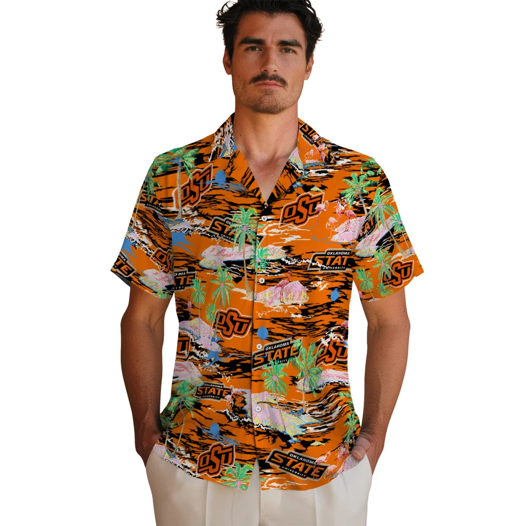 Oklahoma State Cowboys Flamingo Retreat 2026 Hawaiian Shirt – Moonbestprint