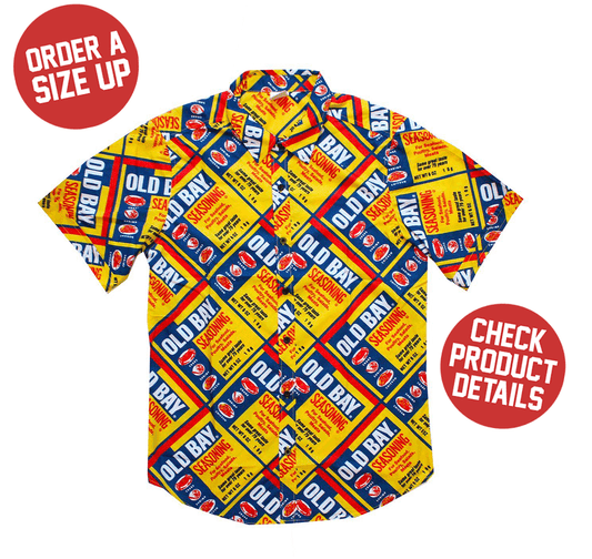 Flat OLD BAY Can Pattern / Hawaiian Shirt - Moonbestprint
