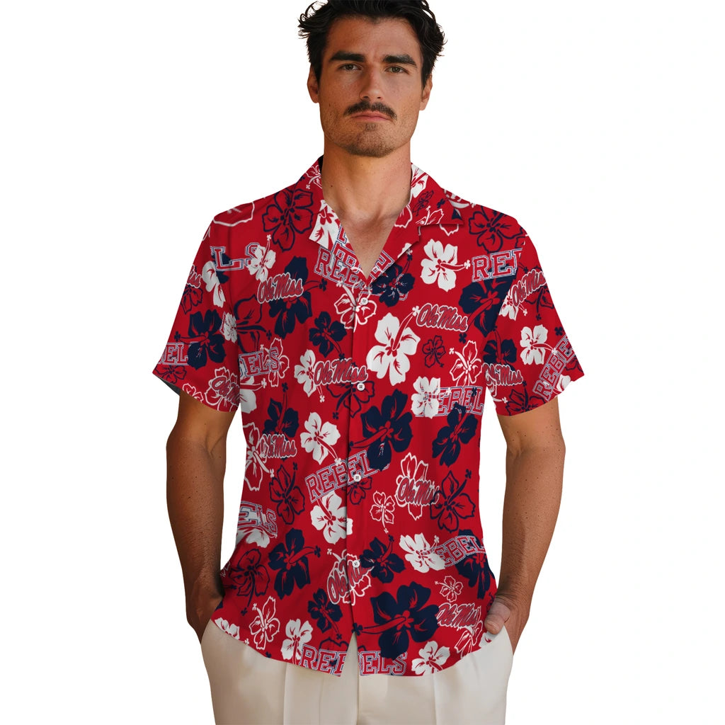 Ole Miss Rebels Hibiscus Bloom Hawaiian Shirt – Moonbestprint
