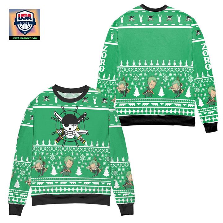 One Piece Jolly Roger Roronoa Zoro Ugly Christmas Sweater ? Usalast