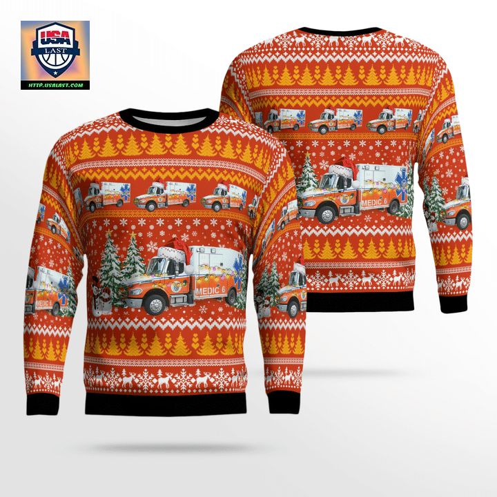 Orange EMS North Carolina Christmas AOP Sweater ? Usalast