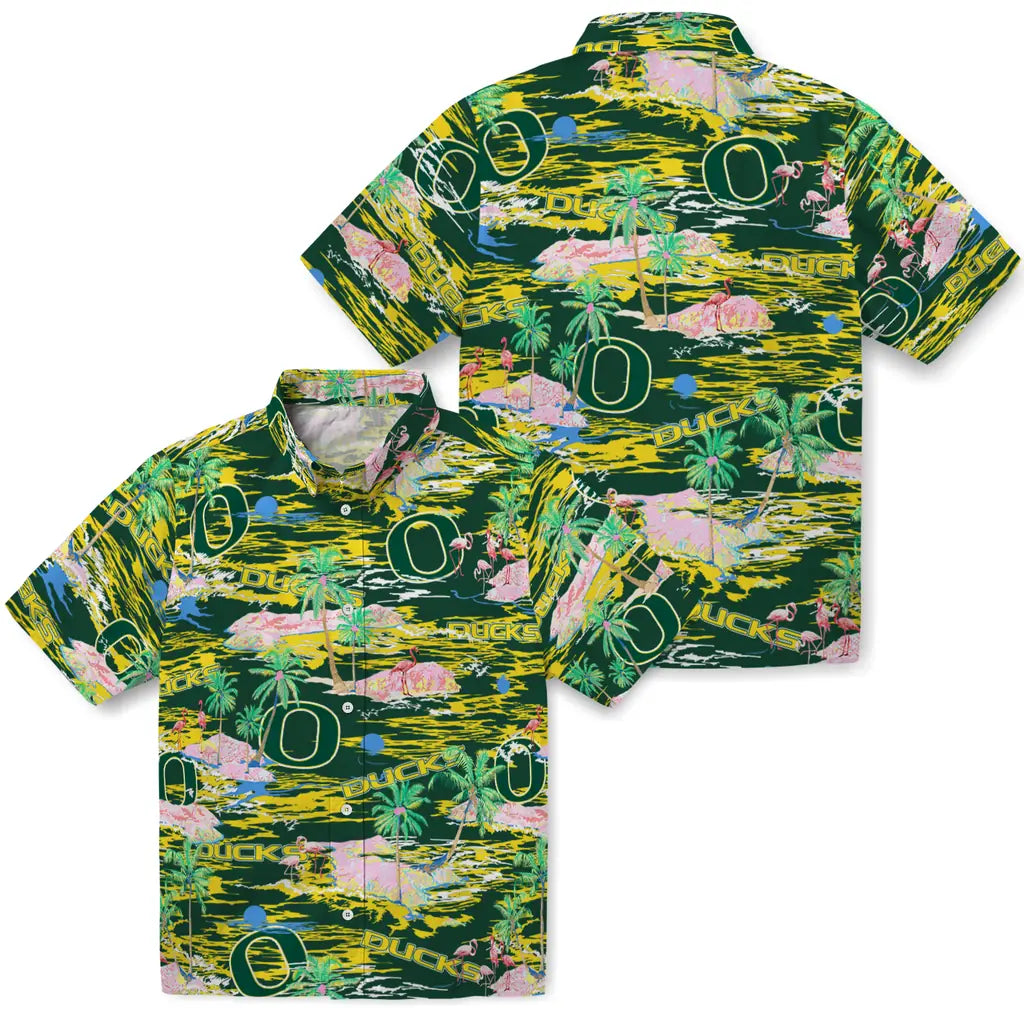 Oregon Ducks Flamingo Retreat 2026 Hawaiian Shirt – Moonbestprint