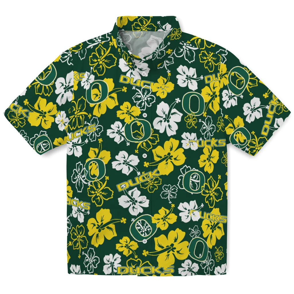 Oregon Ducks Hibiscus Bloom Hawaiian Shirt – Moonbestprint