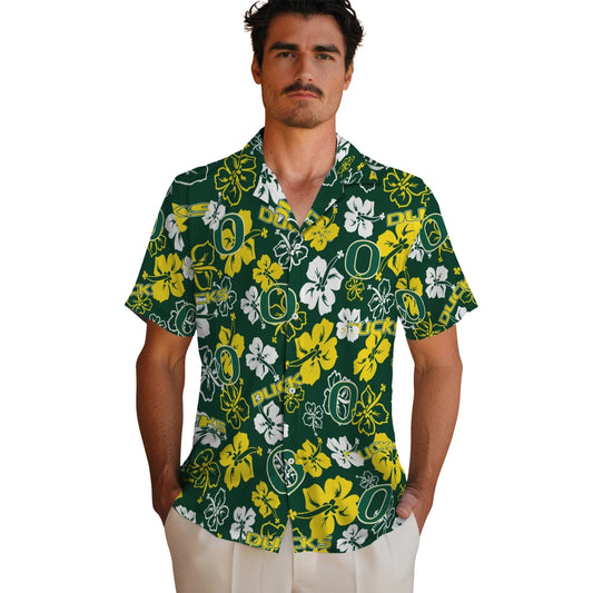 Oregon Ducks Hibiscus Bloom Hawaiian Shirt – Moonbestprint