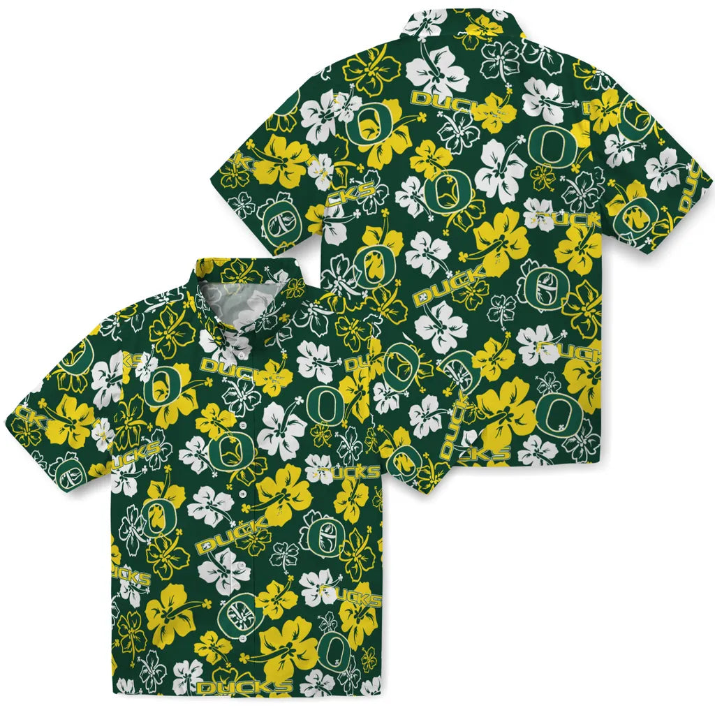 Oregon Ducks Hibiscus Bloom Hawaiian Shirt – Moonbestprint