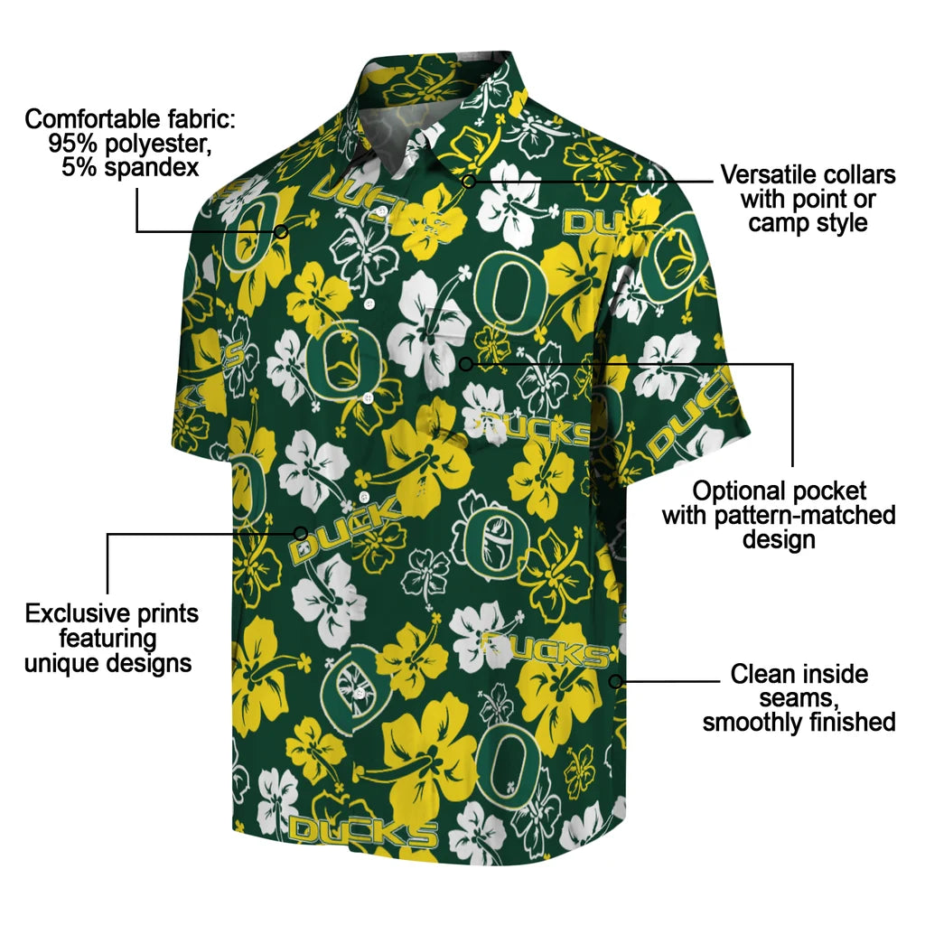 Oregon Ducks Hibiscus Bloom Hawaiian Shirt – Moonbestprint