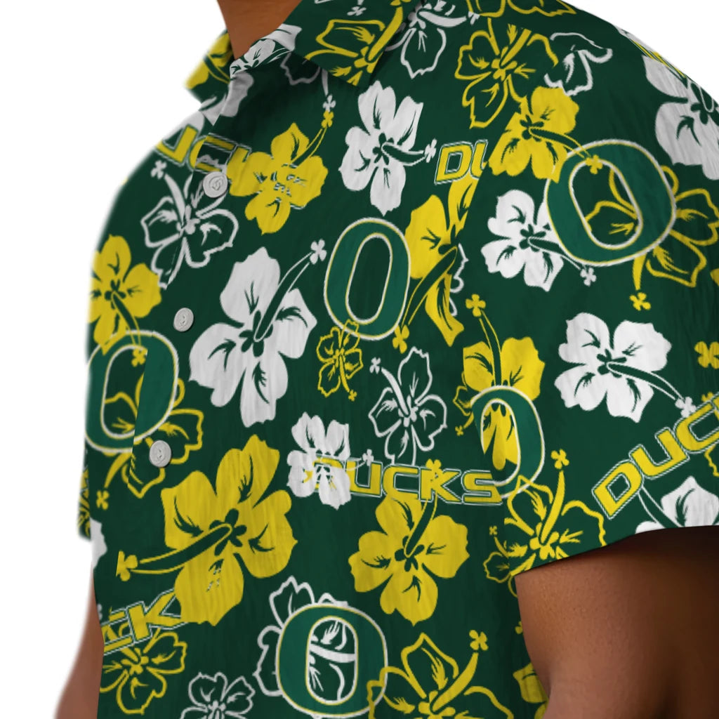 Oregon Ducks Hibiscus Bloom Hawaiian Shirt – Moonbestprint