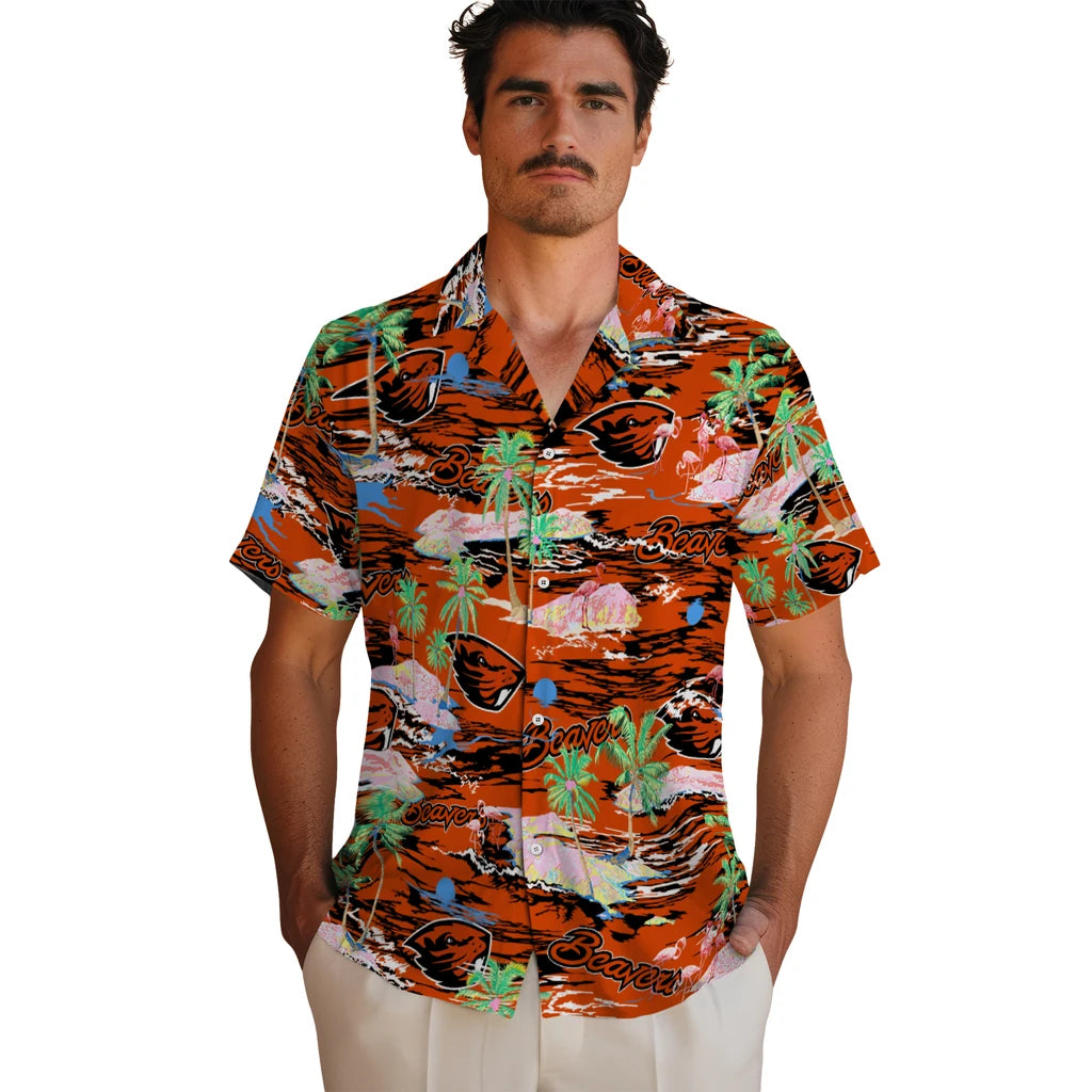 Oregon State Beavers Flamingo Retreat 2026 Hawaiian Shirt – Moonbestprint