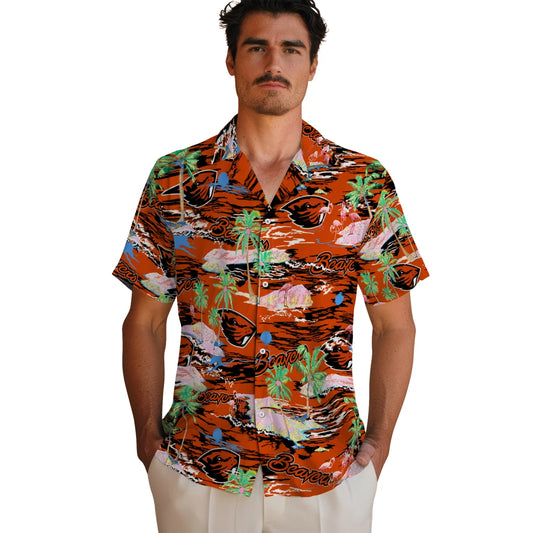 Oregon State Beavers Flamingo Retreat 2026 Hawaiian Shirt – Moonbestprint