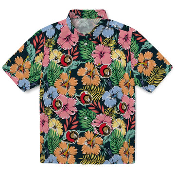 Ottawa Senators Hawaiian Shirt - Brilliant Hibiscus Garden | Moonbestprint