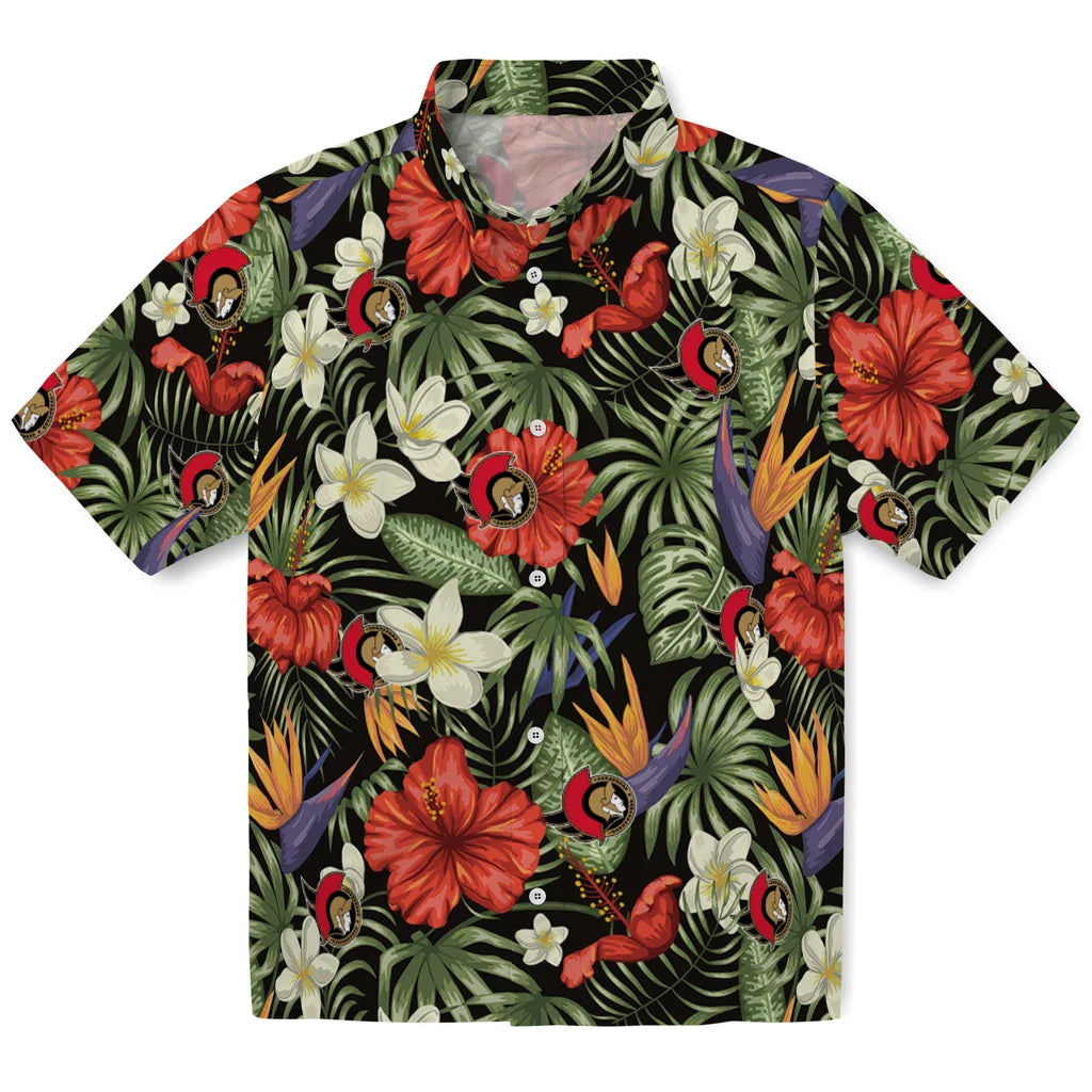 Ottawa Senators Hawaiian Shirt - Hawaii Floral Hibiscus | Moonbestprint