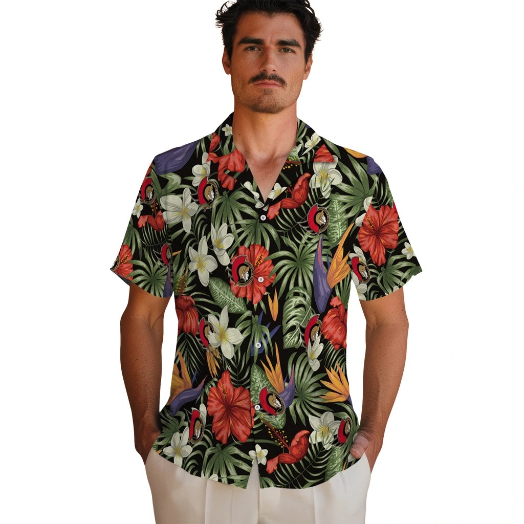 Ottawa Senators Hawaiian Shirt - Hawaii Floral Hibiscus | Moonbestprint