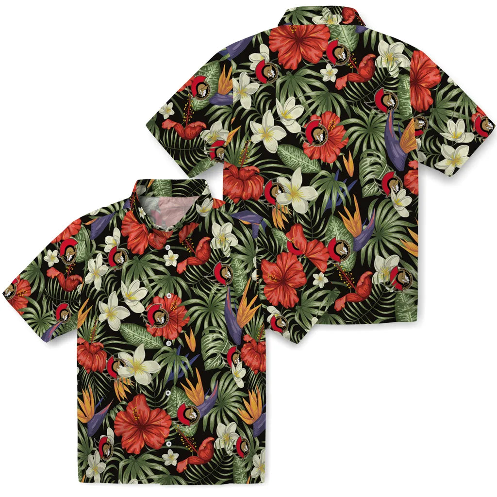 Ottawa Senators Hawaiian Shirt - Hawaii Floral Hibiscus | Moonbestprint