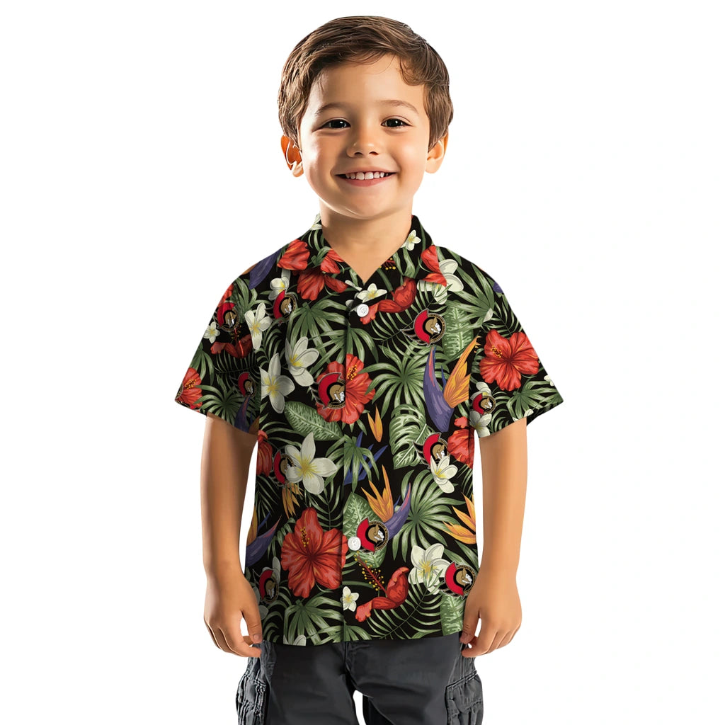 Ottawa Senators Hawaiian Shirt - Hawaii Floral Hibiscus | Moonbestprint