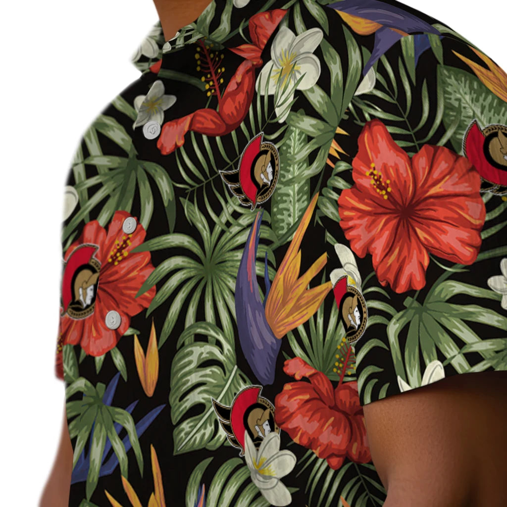 Ottawa Senators Hawaiian Shirt - Hawaii Floral Hibiscus | Moonbestprint