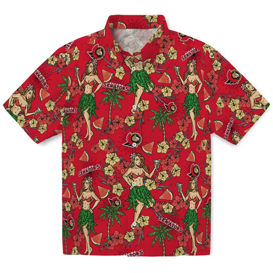 Ottawa Senators Hawaiian Shirt - Hawaiian Girls Design | Moonbestprint