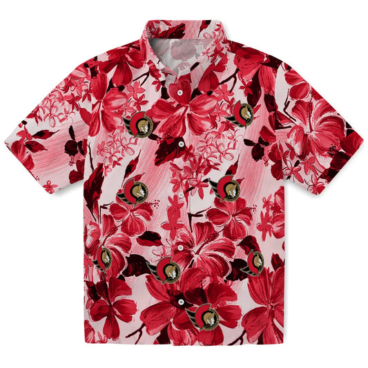 Ottawa Senators Hawaiian Shirt - Hibiscus Arrangement | Moonbestprint