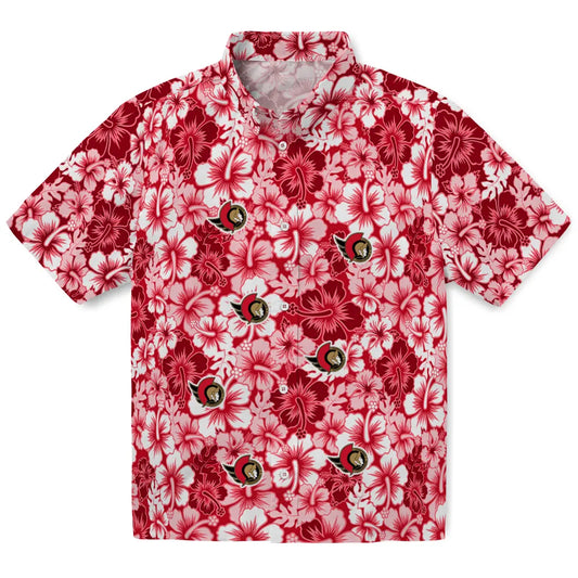 Ottawa Senators Hawaiian Shirt - Hibiscus Blooms | Moonbestprint